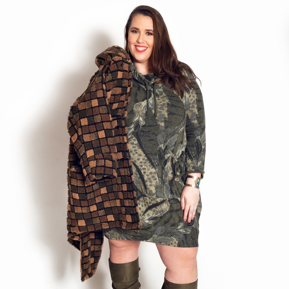 BAJII+ Italian Cowl Neck Fleece Dress